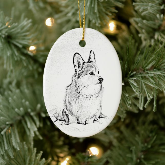Ornamento oval de Corgi (Árbol)