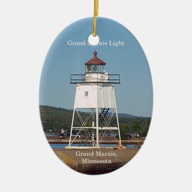 Ornamento oval de Grand Marais Light (Frente)