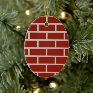 Ornamento óval de ladrillos (rojo ladrillo y gris)