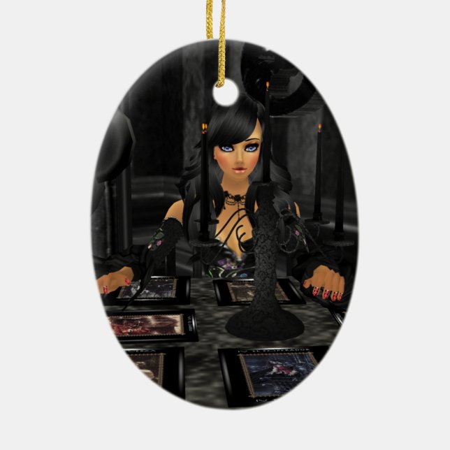 Ornamento oval de lectura tarot (Atrás)