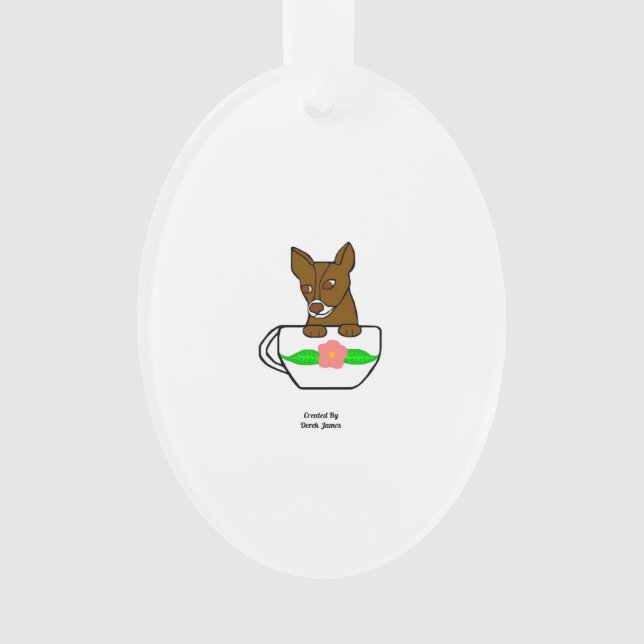 Ornamento oval de Teacup Chihuahua (Anverso)