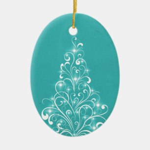 Ornamento oval del árbol brillante del día de
