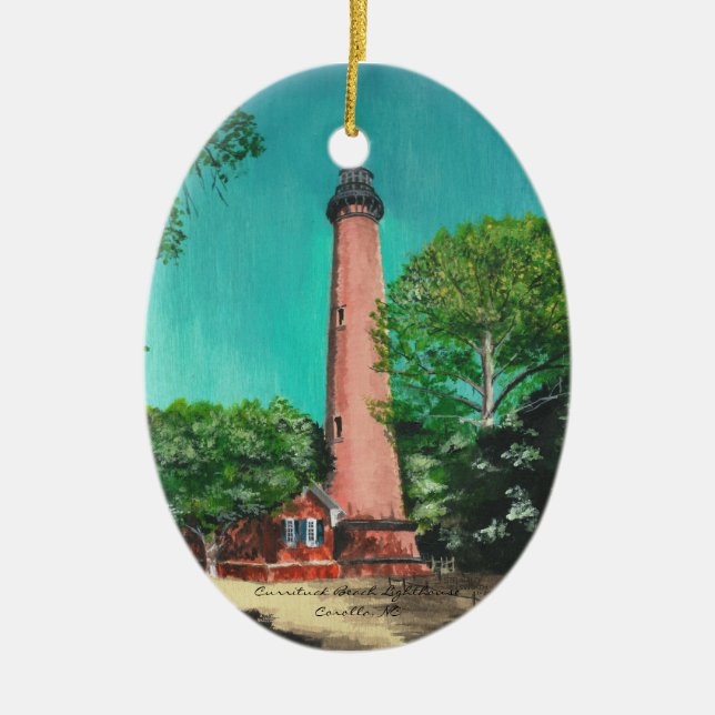 Ornamento oval del faro de la playa Currituck (Frente)