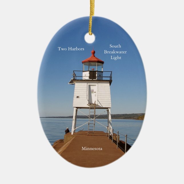 Ornamento oval luminoso de dos Harbors South Break (Frente)