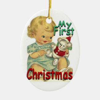 Ornamento oval MyFirstChristmas-DE CERÁMICA
