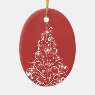 Ornamento ovalado de árbol de vacaciones espárrago