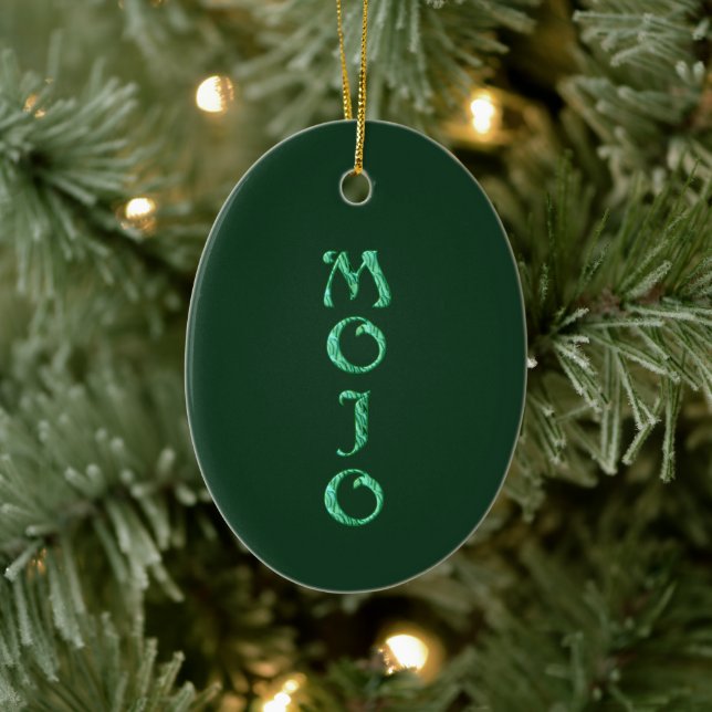 Ornamento ovalado del colgante verde mojo (Árbol)