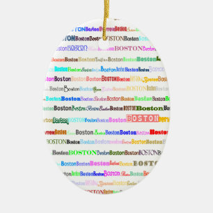 Ornamento óvalo del diseño II del texto de Boston