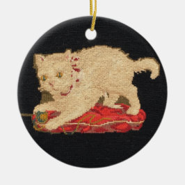Ornamento para gato de Needlepoint Kitty