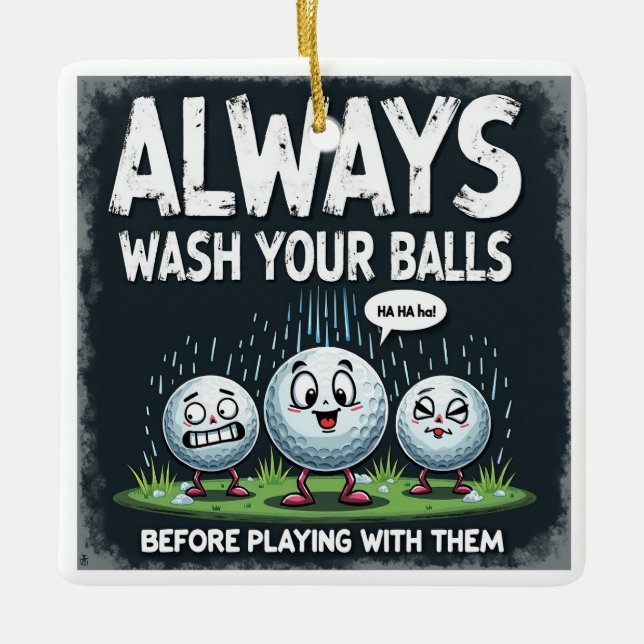 Ornamento para lavar tus bolas de golf (Anverso)