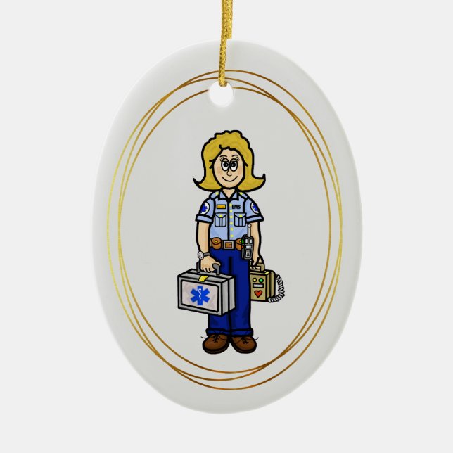 Ornamento paramédico masculino femenino rubio (Frente)