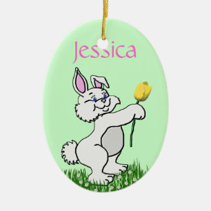 Ornamento - Pascua - Conejo y Tulipán (R/F)