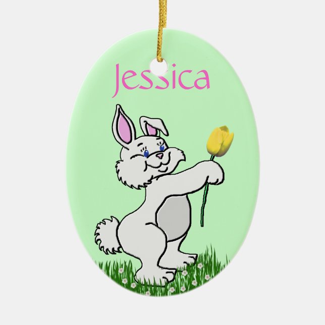 Ornamento - Pascua - Conejo y Tulipán (R/F) (Frente)