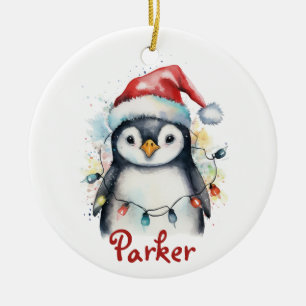 Ornamento Penguin personalizado de Navidad