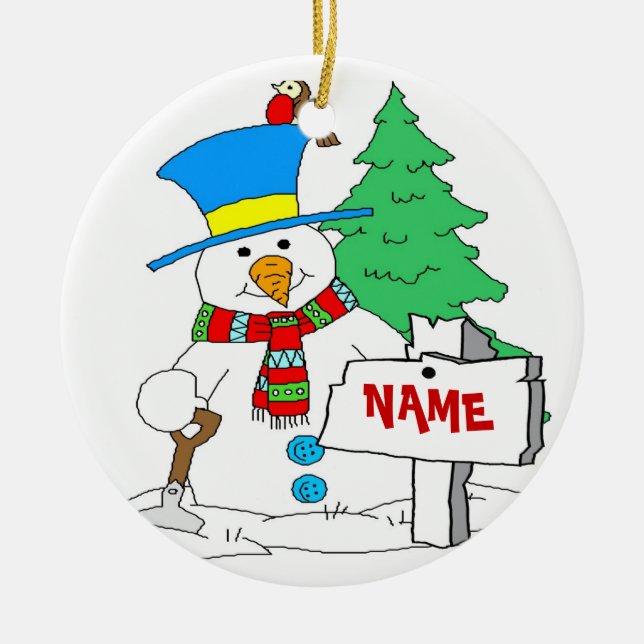 Ornamento personal de Snowman (Frente)