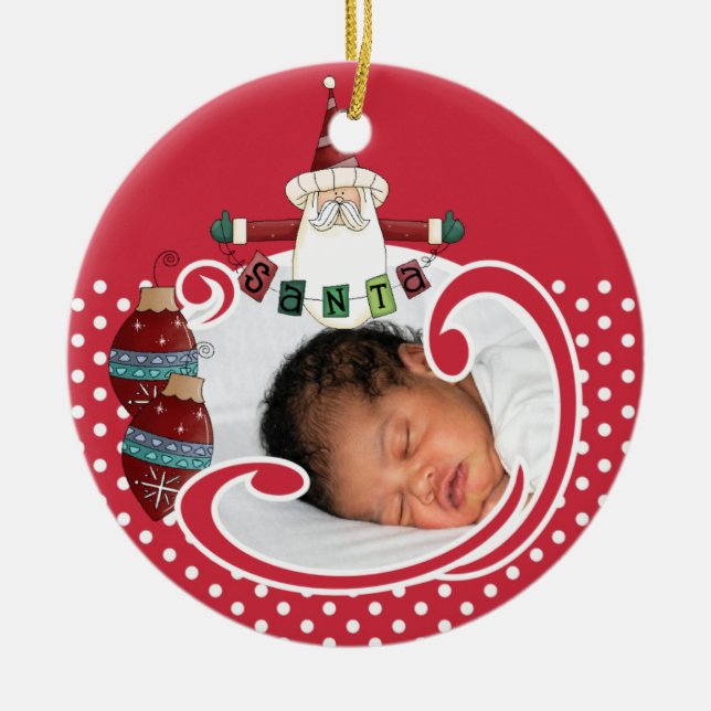 Ornamento personal SANTA Photo Keepsake (Frente)
