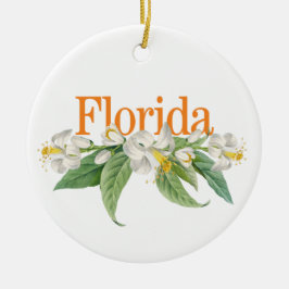 Ornamento personalizable Florida con flores Naranj