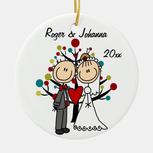 Ornamento personalizado 1r navidad de los pares de (Frente)