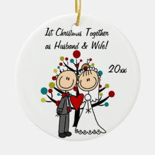 Ornamento personalizado 1r navidad de los pares de