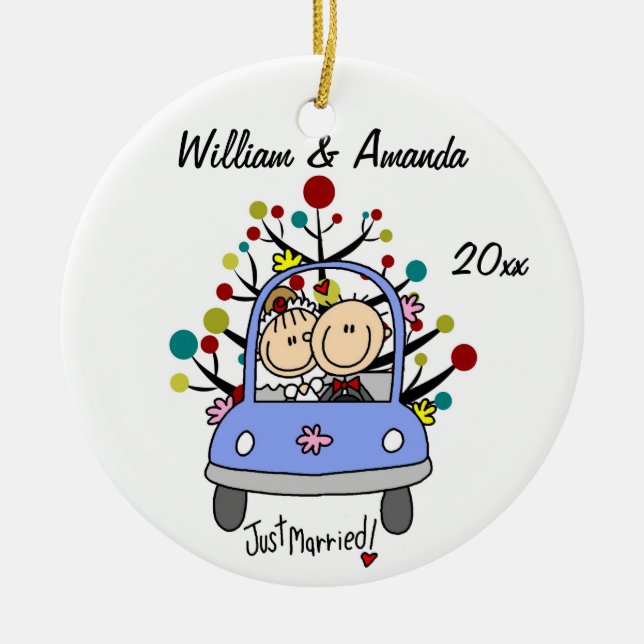 Ornamento personalizado 1r navidad del coche de la (Frente)