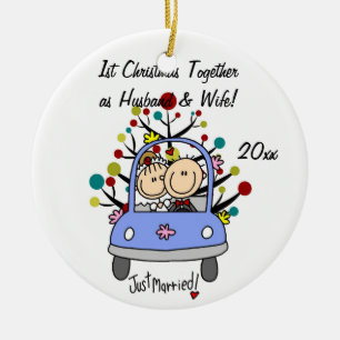 Ornamento personalizado 1r navidad del coche de la