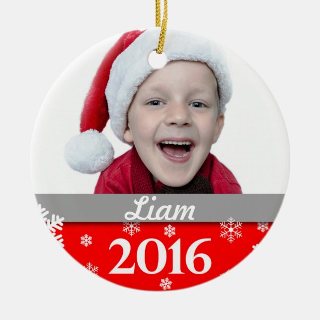 Ornamento personalizado 2016 del árbol de navidad (Frente)