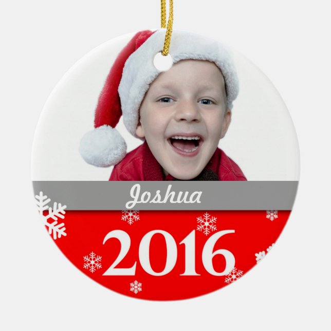 Ornamento personalizado 2016 del árbol de navidad (Frente)