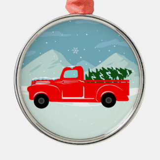 Ornamento personalizado árbol de navidad rojo del