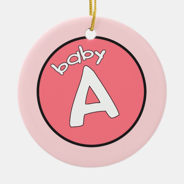 Ornamento personalizado "Baby A" para multiples (Frente)