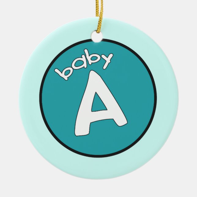 Ornamento personalizado "Baby A" para multiples (Frente)
