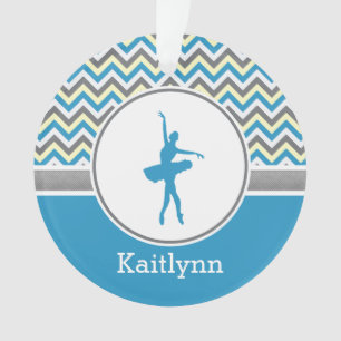 Ornamento personalizado bailarín azul de Chevron