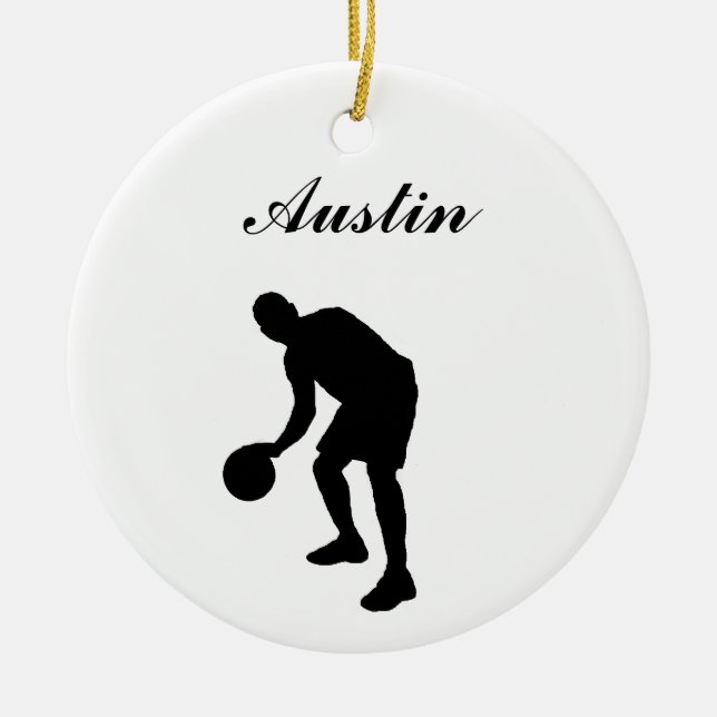 Ornamento personalizado baloncesto del navidad (Frente)