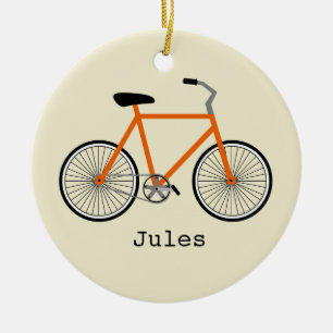 Ornamento personalizado bicicleta anaranjada