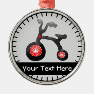Ornamento personalizado bicicleta negra gris roja