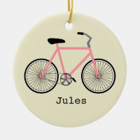 Ornamento personalizado bicicleta rosada