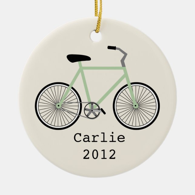 Ornamento personalizado bicicleta verde clara (Frente)