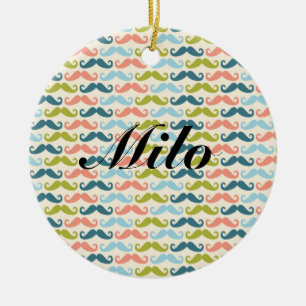 Ornamento personalizado bigote multicolor