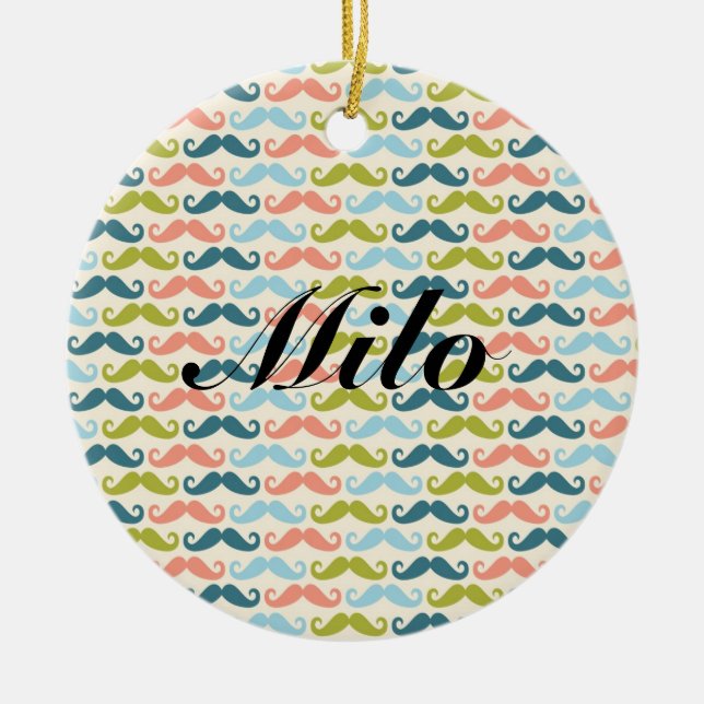 Ornamento personalizado bigote multicolor (Frente)