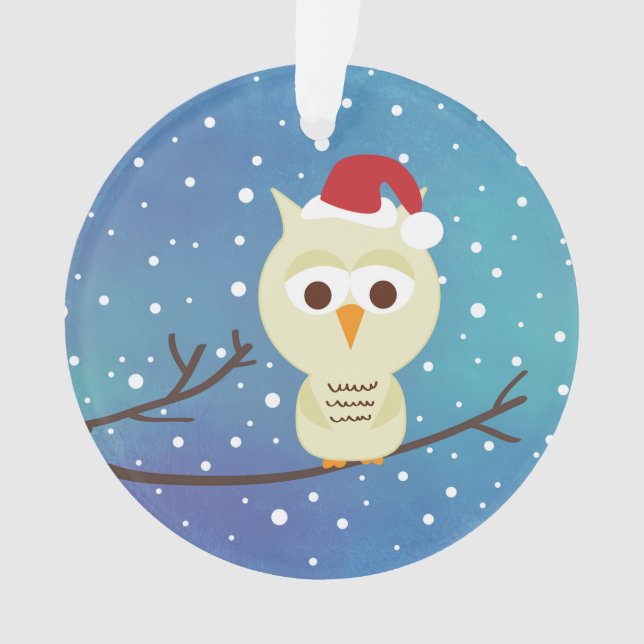Ornamento personalizado búho soñoliento del día de (Anverso)