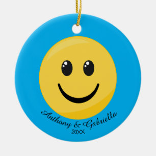Ornamento personalizado cara feliz de la emoji