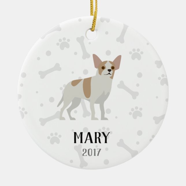 Ornamento personalizado chihuahua del navidad (Frente)