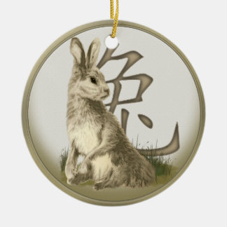Ornamento personalizado conejo chino del Año Nuevo