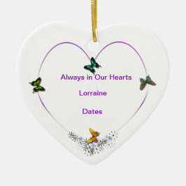 Ornamento personalizado corazón de la mariposa