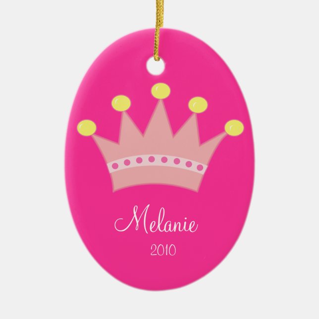Ornamento personalizado CROWN de la PRINCESA (Frente)