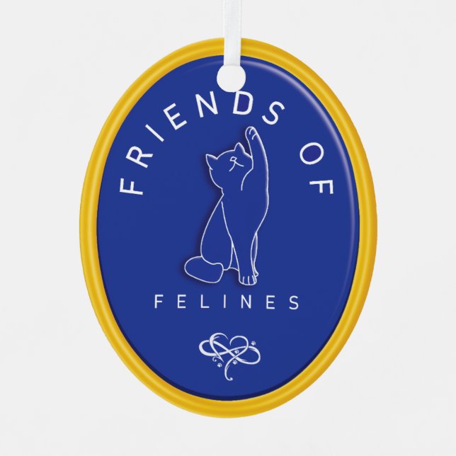 Ornamento personalizado de amigos de felinos (Anverso)