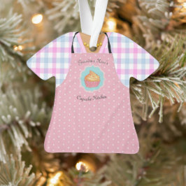 Ornamento personalizado de Apron Cupcake Baker