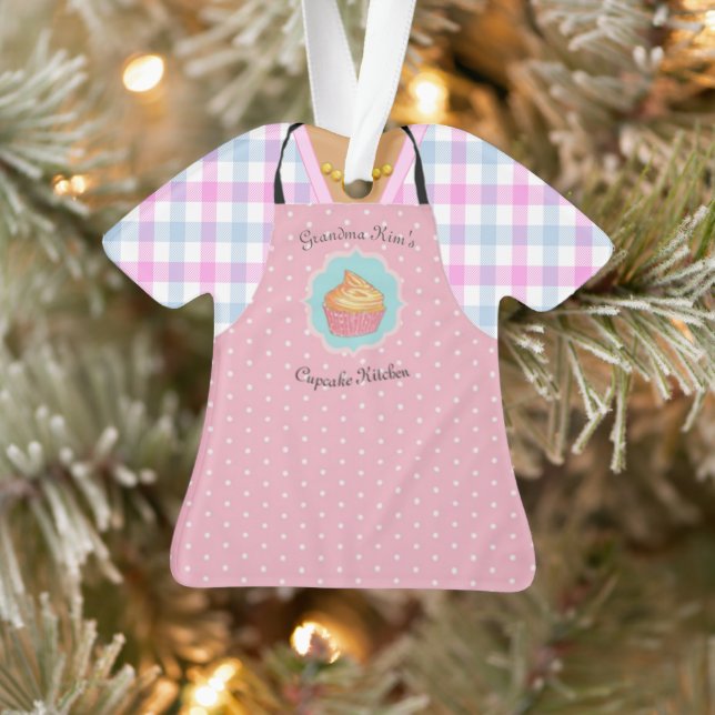 Ornamento personalizado de Apron Cupcake Baker (Árbol)