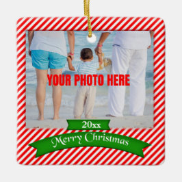 Ornamento personalizado de árbol de fotos navideña