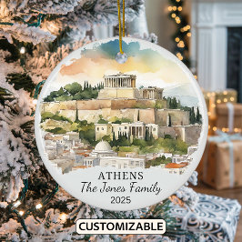 Ornamento personalizado de Atenas, regalo de Greci