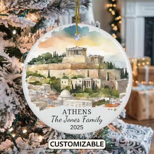 Ornamento personalizado de Atenas, regalo de Greci